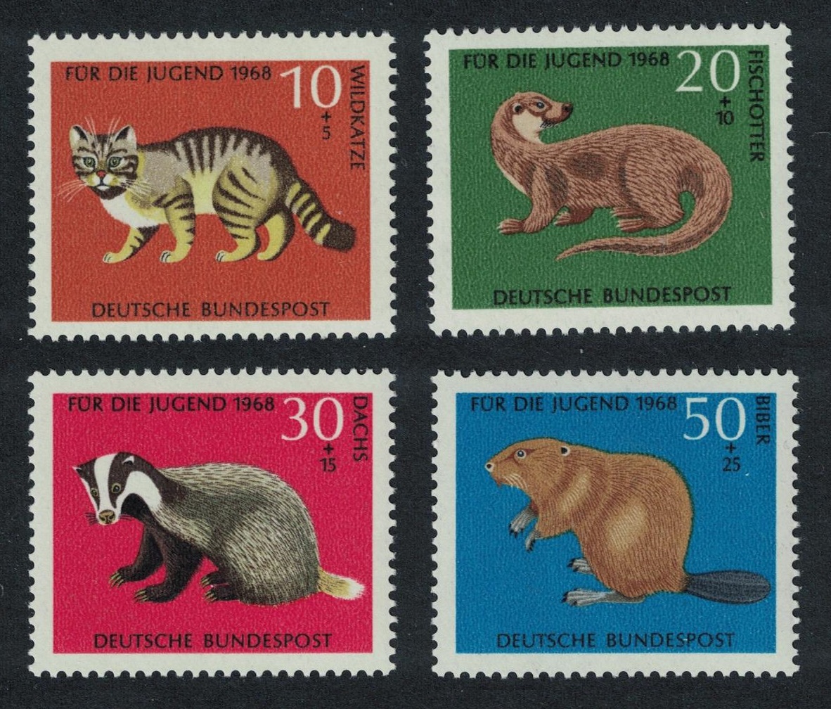 Germany Cat Badger Otter Beaver 4v 1968 MNH SG#1454-1457 MI#549-552