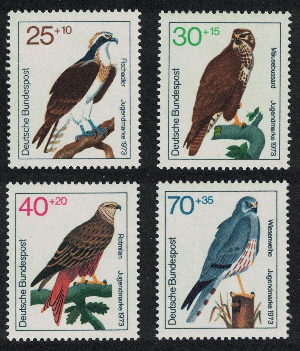 Germany Osprey Buzzard Kite Harrier Birds of Prey 4v 1973 MNH SG#1648-1651 MI#754-757