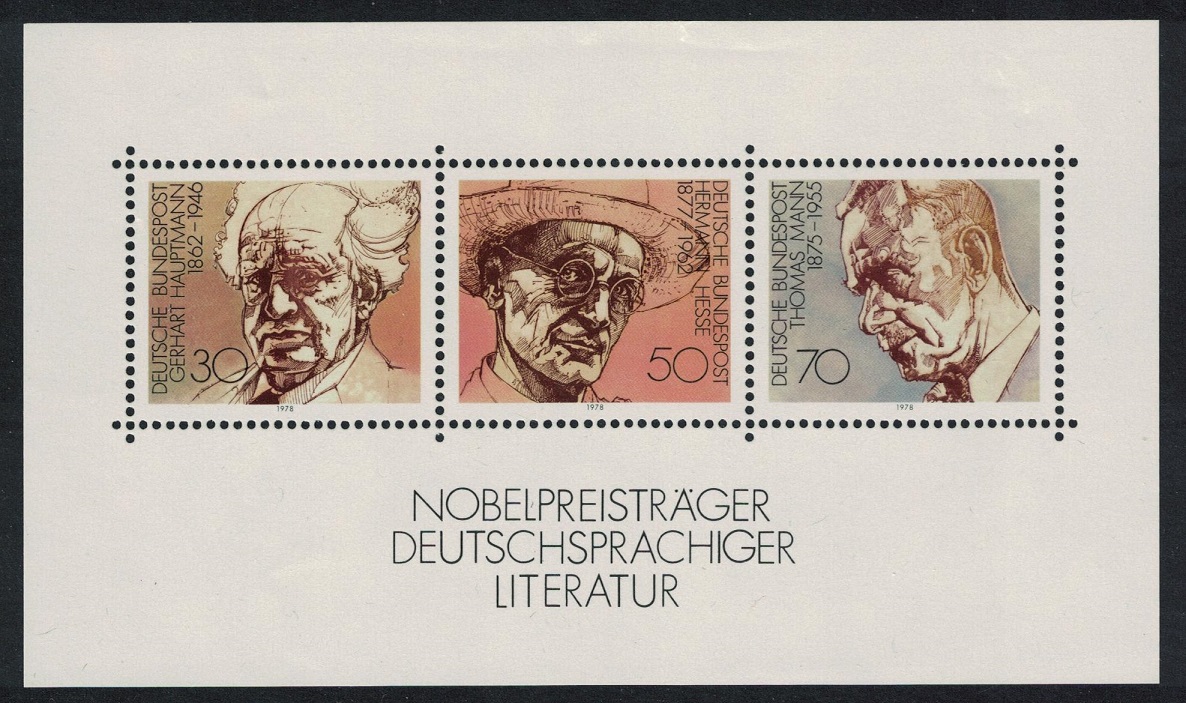 Germany Winners of Nobel Prize for Literature MS 1976 MNH SG#MS1853