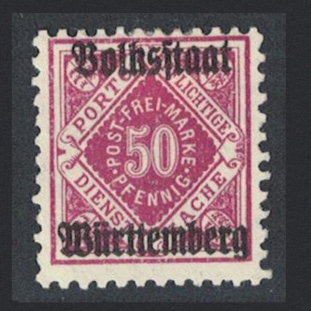 Germany Wurttemberg Overprint &#39;Volksstaat Wuerttemberg&#39; 75 pf 1919 MH SG#M231