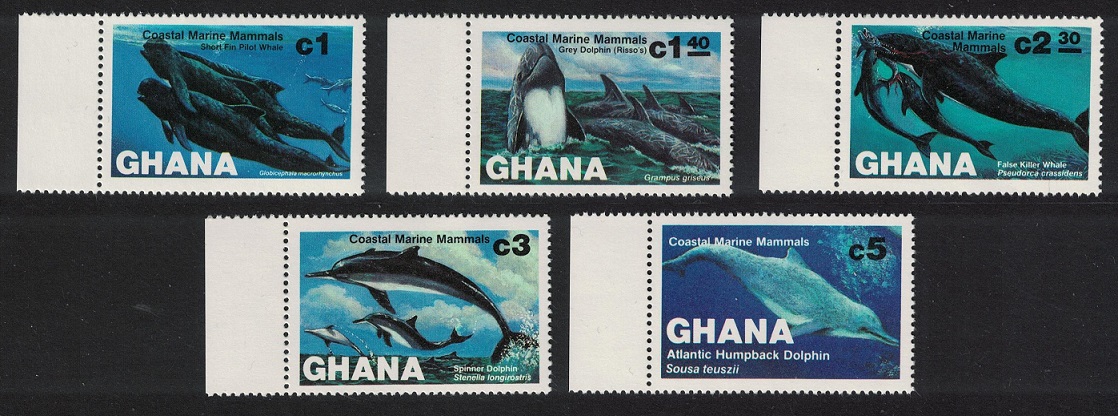 Ghana Whales Coastal Marine Mammals 5v 1983 MNH SG#1032-1036 MI#977-981