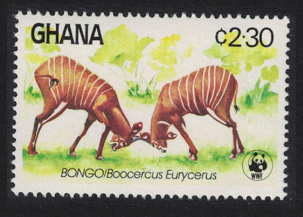 Ghana WWF Bongo bucks fighting Antelope 1984 MNH SG#1117