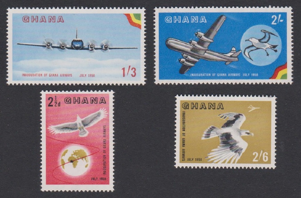 Ghana Albatross Vulture Birds Aircraft 4v 1958 MNH SG#193-196 MI#28-31 Sc#32-35