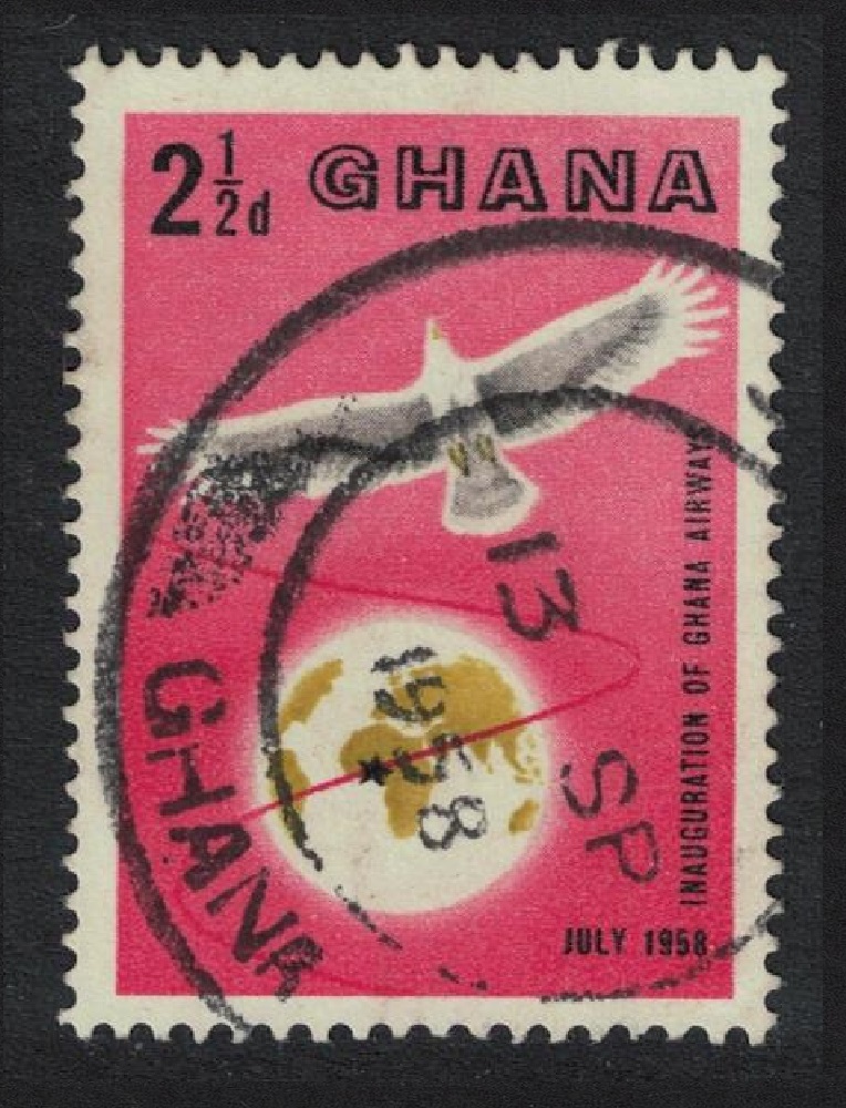 Ghana Palm-nut Vulture over Globe 1958 Canc SG#193 MI#28 Sc#32