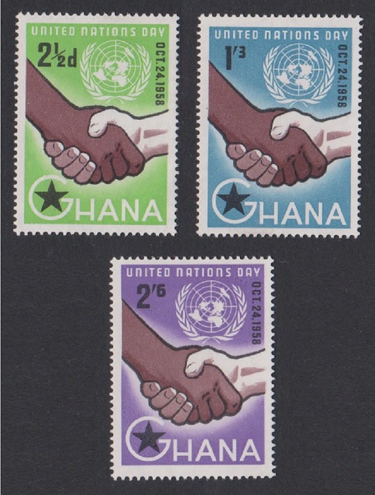 Ghana United Nations Day 3v 1958 MNH SG#201-203 Sc#35-37