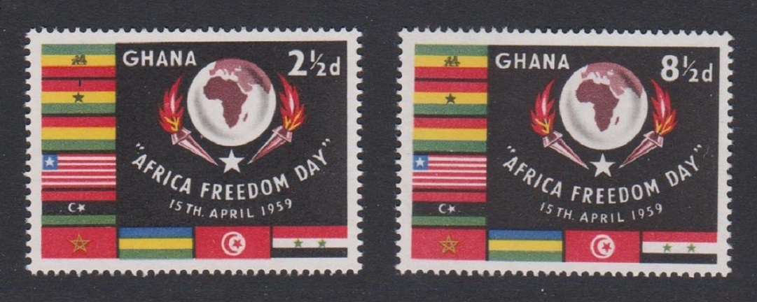 Ghana Africa Freedom Day 2v 1959 MNH SG#211-212 Sc#46-47