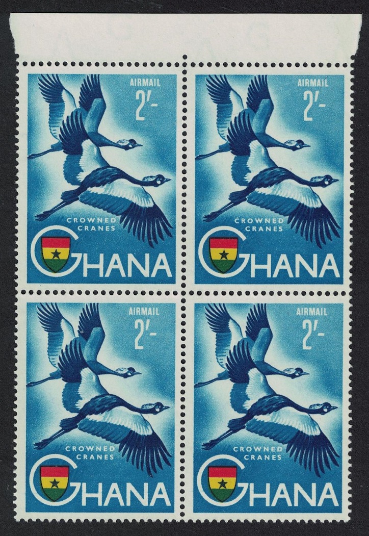 Ghana Crowned cranes Birds Block of 4 1959 MNH SG#227 MI#62 Sc#C2