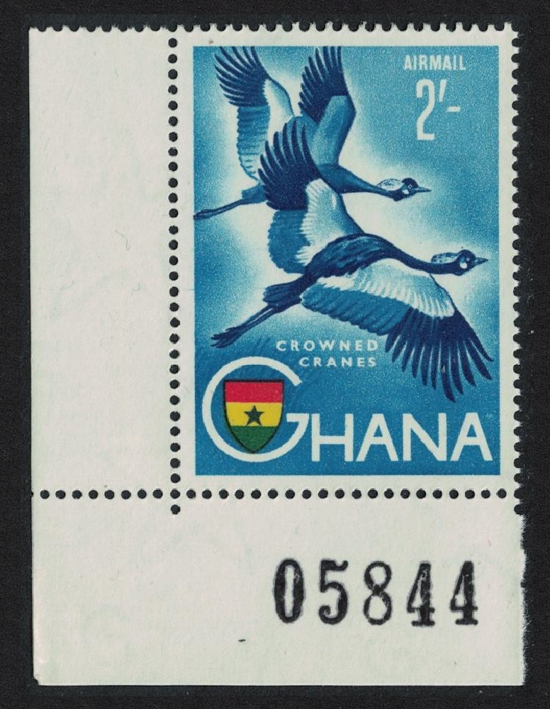 Ghana Crowned cranes Birds Corner Number 1959 MNH SG#227 MI#62 Sc#C2