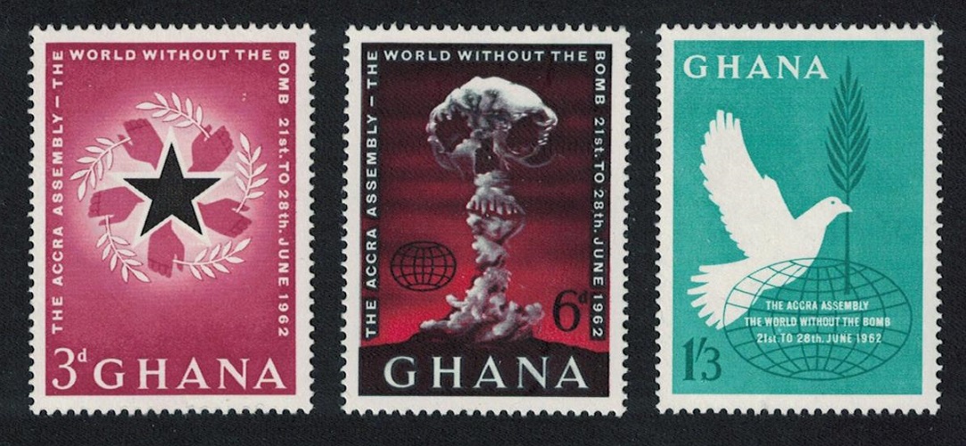 Ghana Birds Atomic Bomb The Accra Assembly 3v 1962 MNH SG#283-285