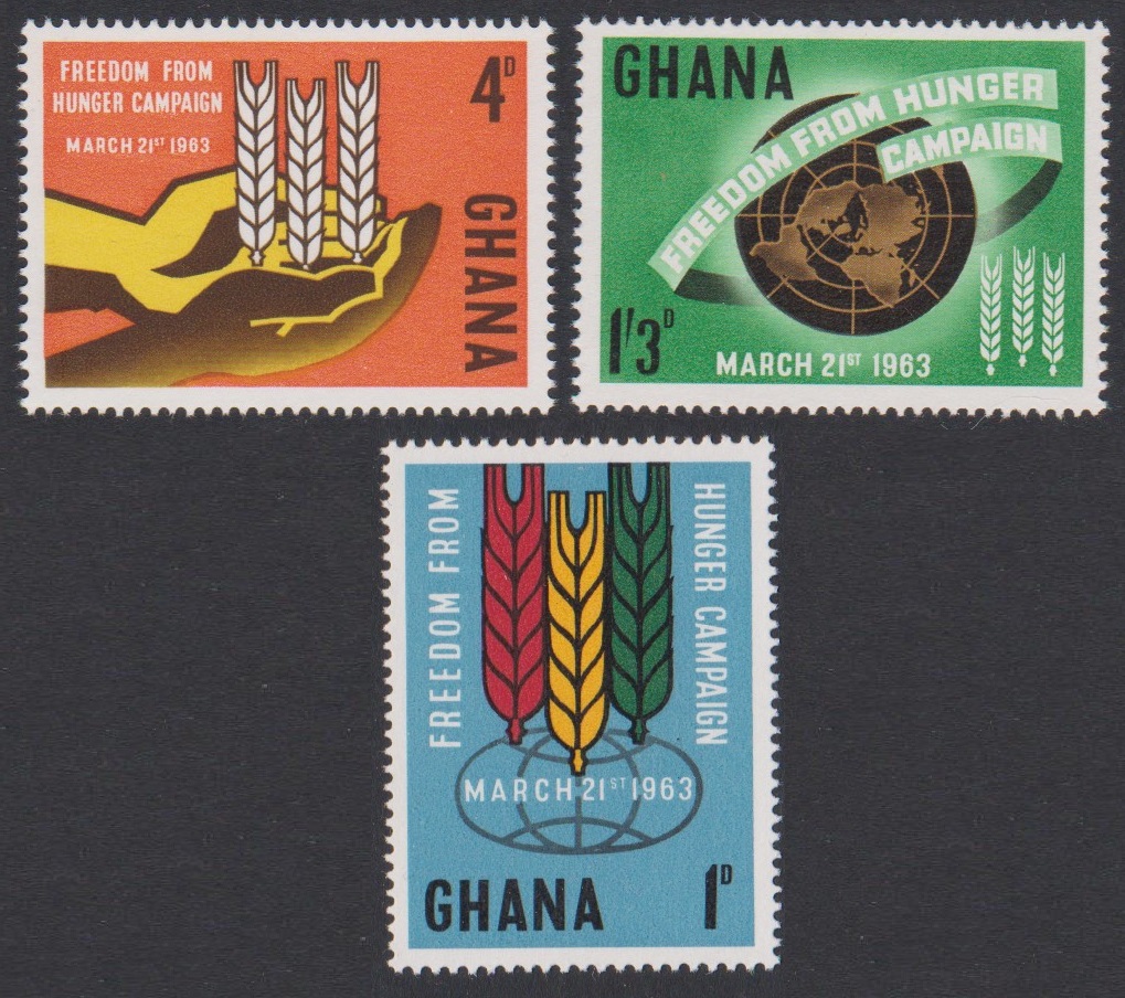 Ghana Freedom from Hunger 3v 1963 MNH SG#300-302