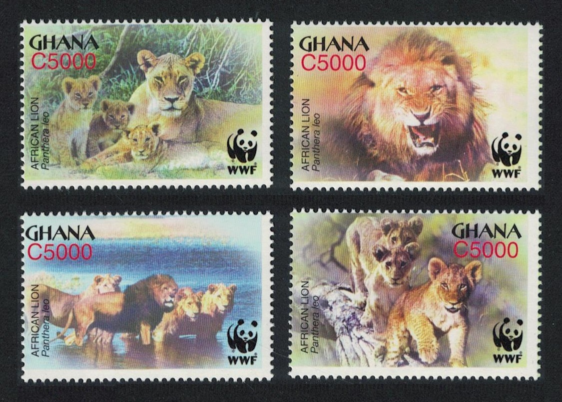 Ghana WWF African Lion 4v 2004 MNH SG#3432-3435 MI#3701-3704 Sc#2433 a-d