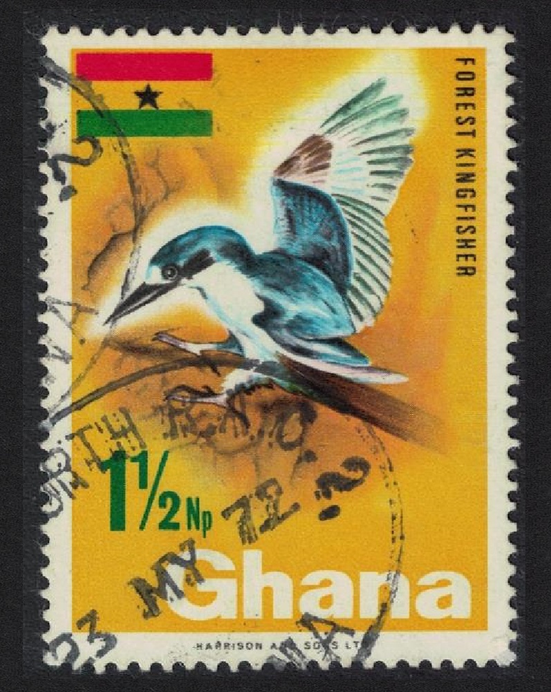 Ghana Forest Kingfisher Bird 1967 Canc SG#461