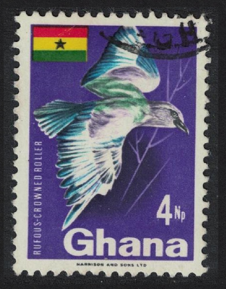 Ghana Rufous-crowned roller Bird 1967 Canc SG#465