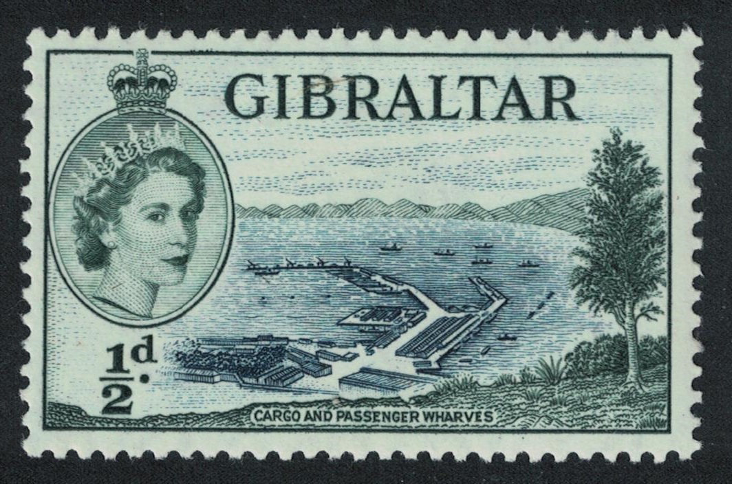 Gibraltar Cargo and Passenger Wharves ½d 1953 MH SG#145