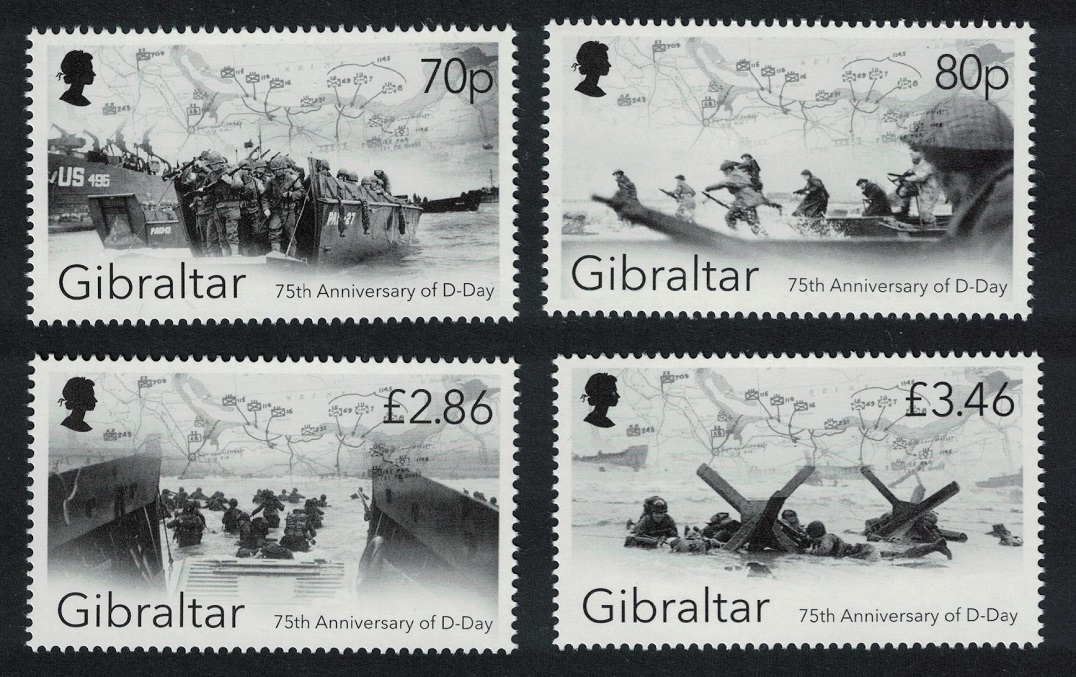 Gibraltar 75th Anniversary of D-Day Landings 4v FV£7.86 2019 MNH SG#1846-1849