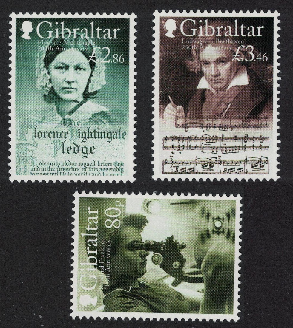 Gibraltar Beethoven Birth Anniversaries 3v FV£7.12 2020 MNH SG#1885-1887