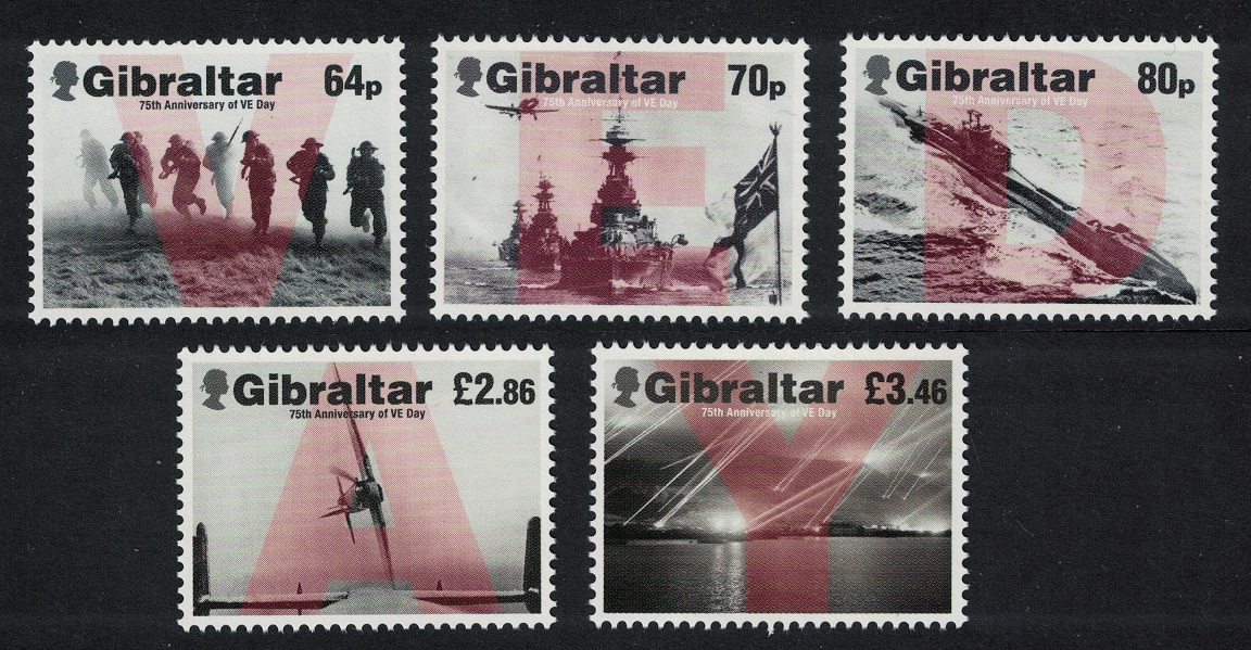 Gibraltar 75th Anniversary of VE Day 5v FV£8.36 2020 MNH SG#1888-1892