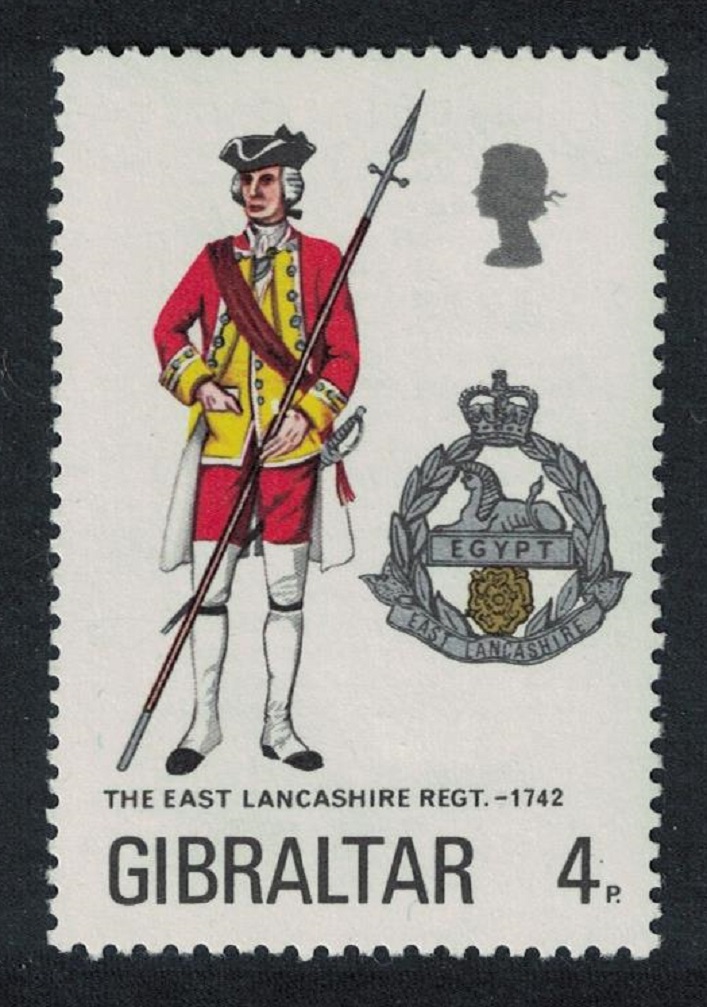 Gibraltar East Lancashire Regiment Military Uniform 4p 1974 MNH SG#331