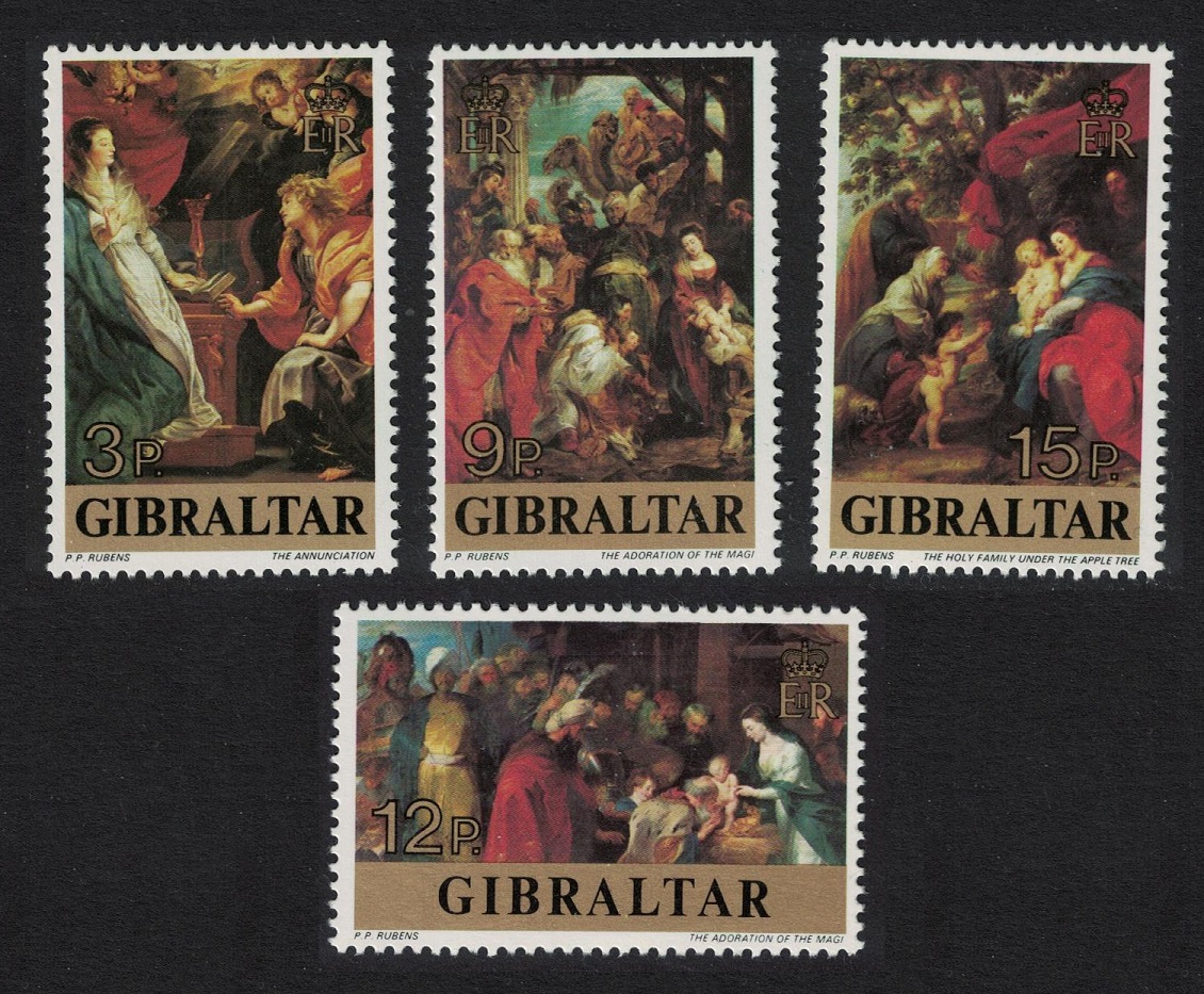 Gibraltar 400th Birth Anniversary of Rubens Christmas 1977 MNH SG#393-396 MI#367-370