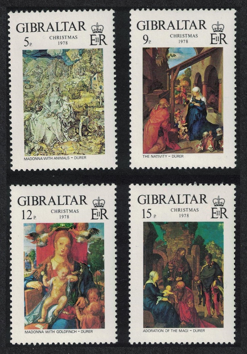 Gibraltar Christmas Paintings by Durer 4v 1978 MNH SG#412-415 Sc#374-377