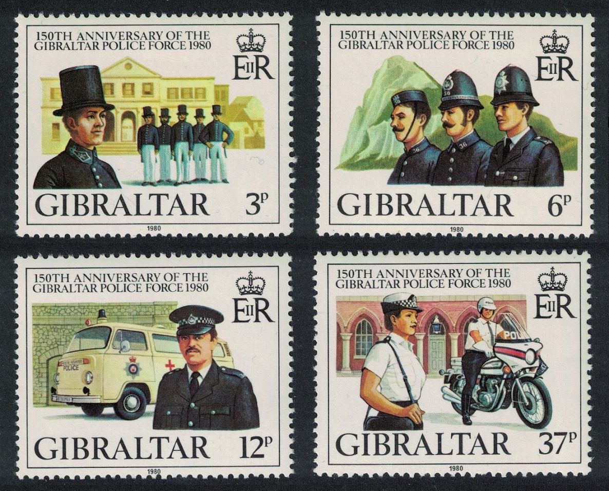 Gibraltar 150th Anniversary of Gibraltar Police Force 4v 1980 MNH SG#429-432 Sc#386-389