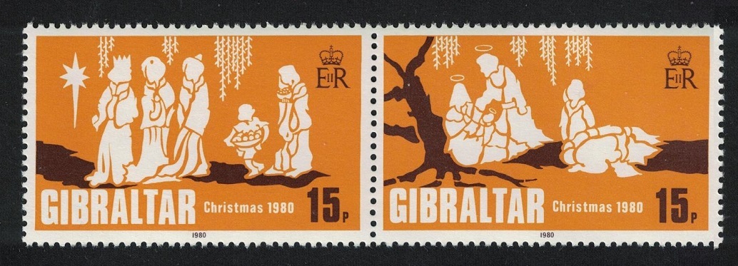 Gibraltar Christmas 2v pair 1980 MNH SG#442-443 Sc#399a