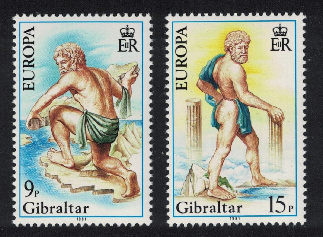 Gibraltar Europa Folklore &#39;The Pillars of Hercules&#39; 2v 1981 MNH SG#444-445 Sc#400-401