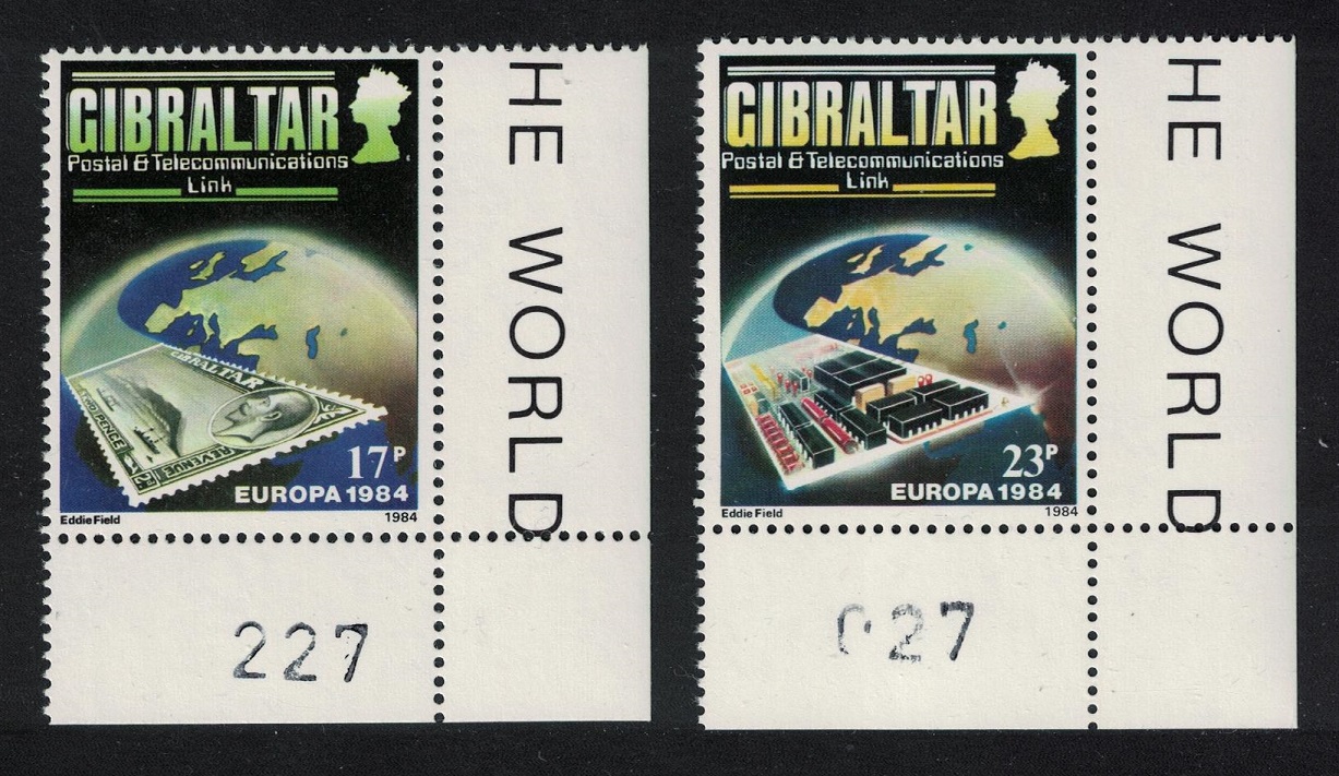 Gibraltar Europa CEPT Posts and Telecommunications 2v Corners 1984 MNH SG#504-505 Sc#459-460