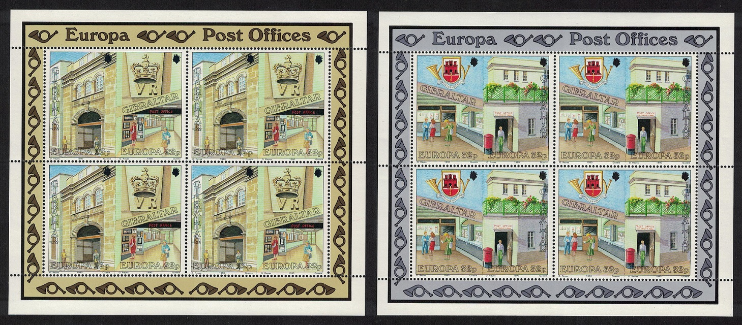 Gibraltar Europa CEPT Post Offices 4v Sheetlets 1990 MNH SG#626-629 Sc#562-565