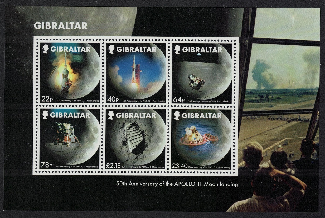 Gibraltar First Manned Moon Landing MS FV£7.62 2019 MNH SG#MS1868