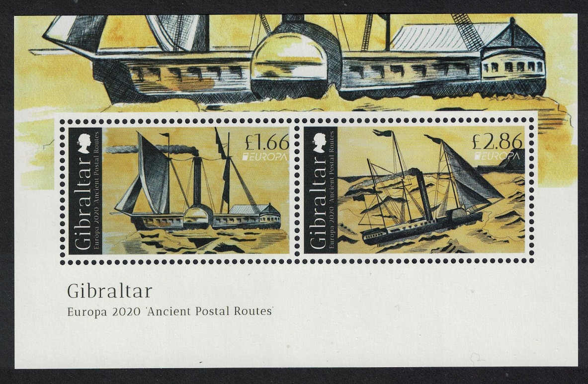 Gibraltar 19th-century Packet Ships MS 2020 MNH SG#MS1900