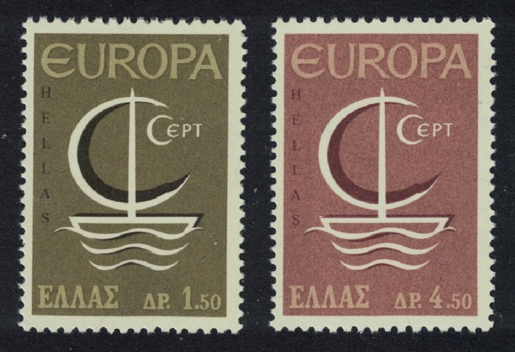 Greece Symbolic Ship Europa 2v 1966 MNH SG#1021-1022 MI#919-920 Sc#862-863