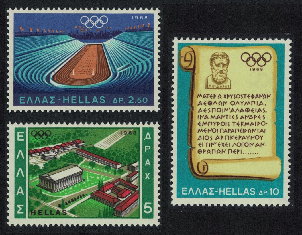 Greece Olympic Games Mexico 3v 1968 MNH SG#1091-1093 MI#989-991 Sc#932-934