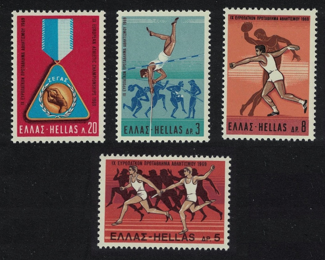 Greece European Athletic Championships Sport 4v 1969 MNH SG#1108-1111 MI#1006-1009 Sc#949-952