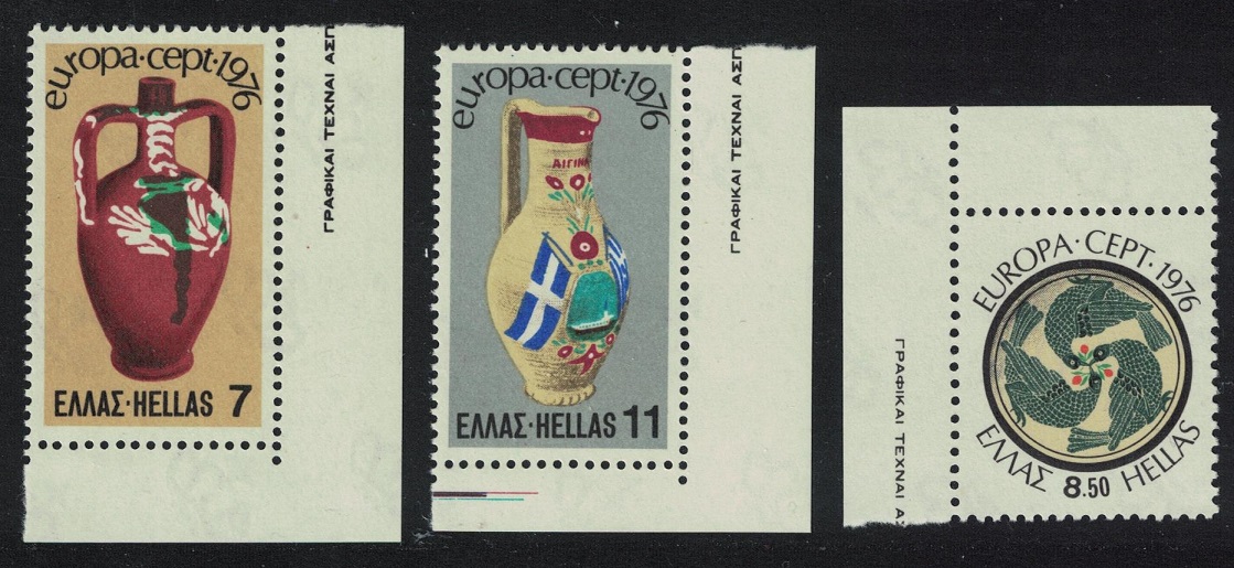 Greece Handicrafts Europa 3v Corners 1976 MNH SG#1334-1336 MI#1232-1234