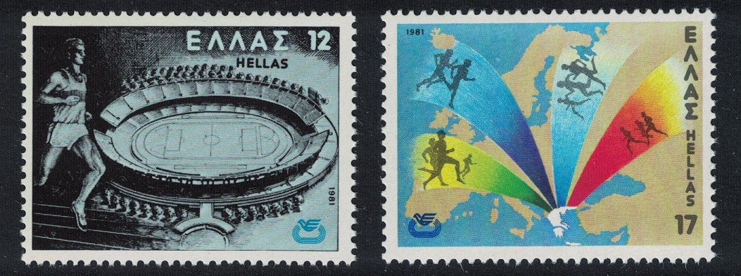 Greece European Athletic Championships Sport 2v 1981 MNH SG#1550-1551 MI#1447-1448