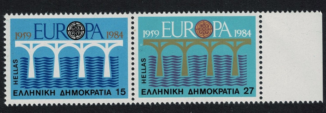 Greece Europa 25th Anniversary of CEPT 2v Pair 1984 MNH SG#1656-1657 MI#1555-1556