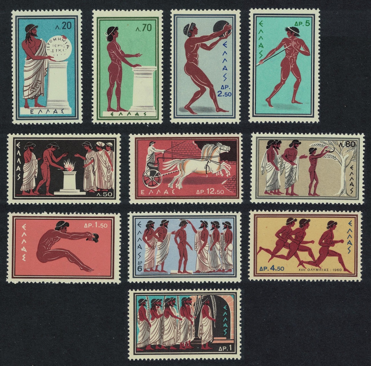 Greece Olympic Games 11v 1960 MNH SG#837-847 MI#734-744