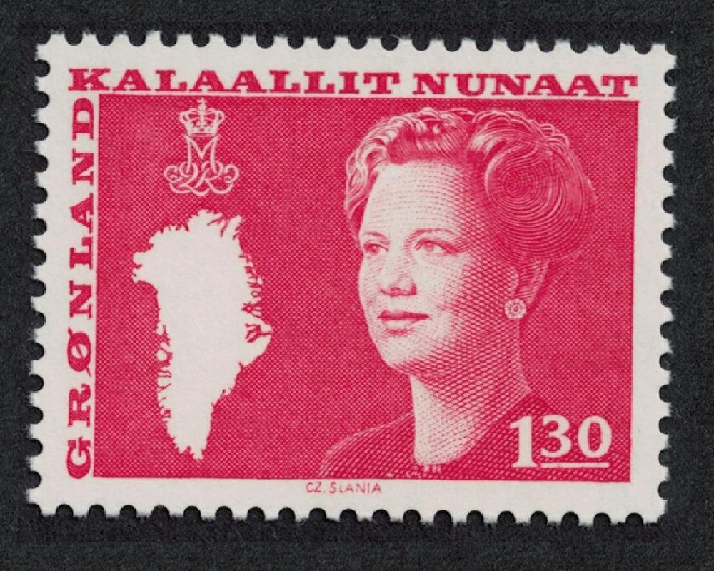 Greenland Queen Margrethe and Map of Greenland 1k.30 1980 MNH SG#115 MI#121