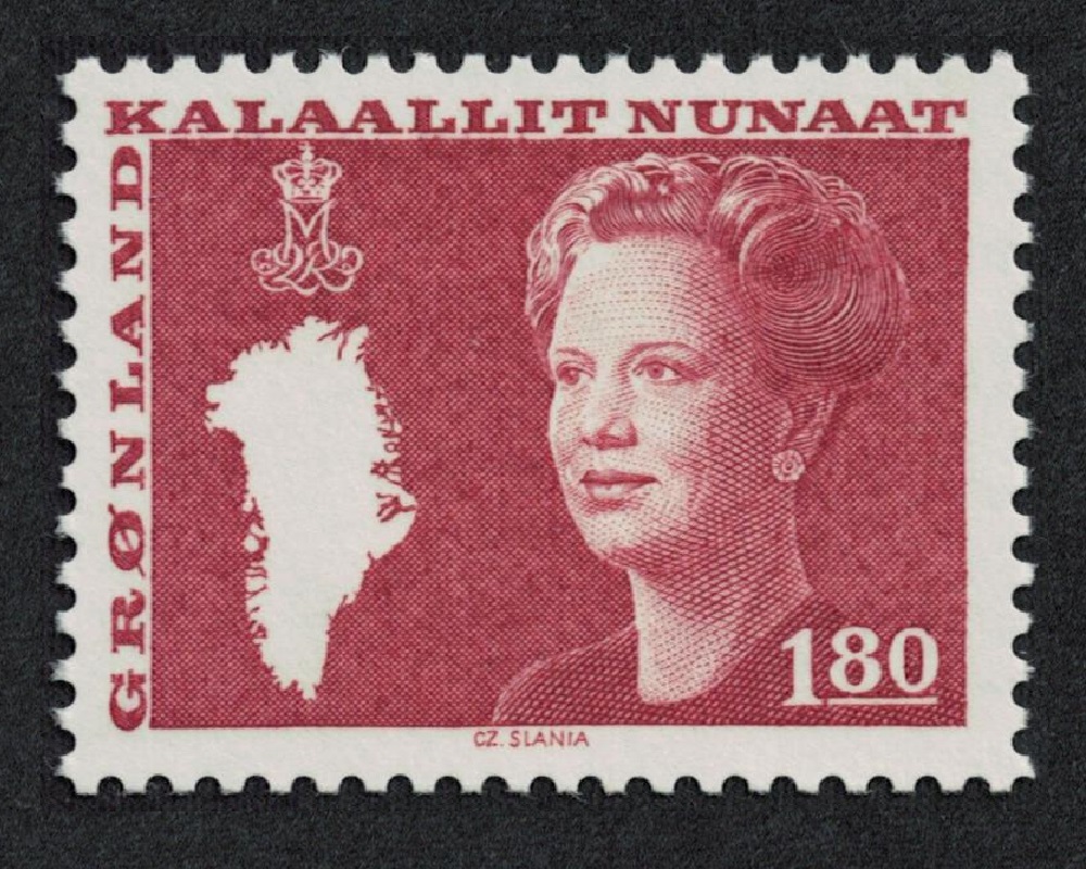 Greenland Queen Margrethe and Map of Greenland 1k.80 1982 MNH SG#118 MI#135