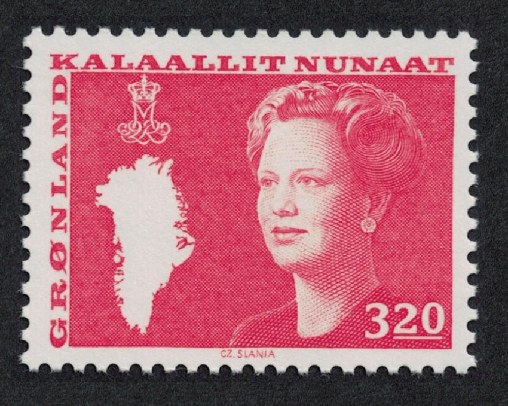 Greenland Queen Margrethe and Map of Greenland 3k.20 1989 MNH SG#122a MI#189