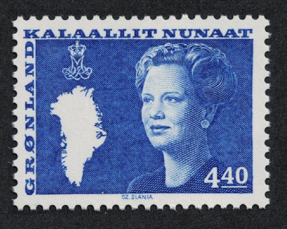 Greenland Queen Margrethe and Map of Greenland 4k.40 1989 MNH SG#124a MI#190