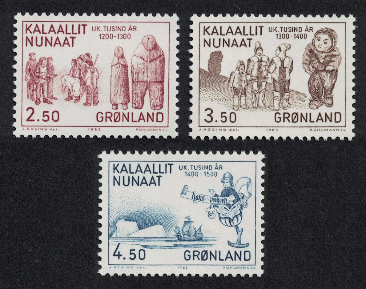 Greenland Millenary of Greenland 3v 1983 MNH SG#140-142