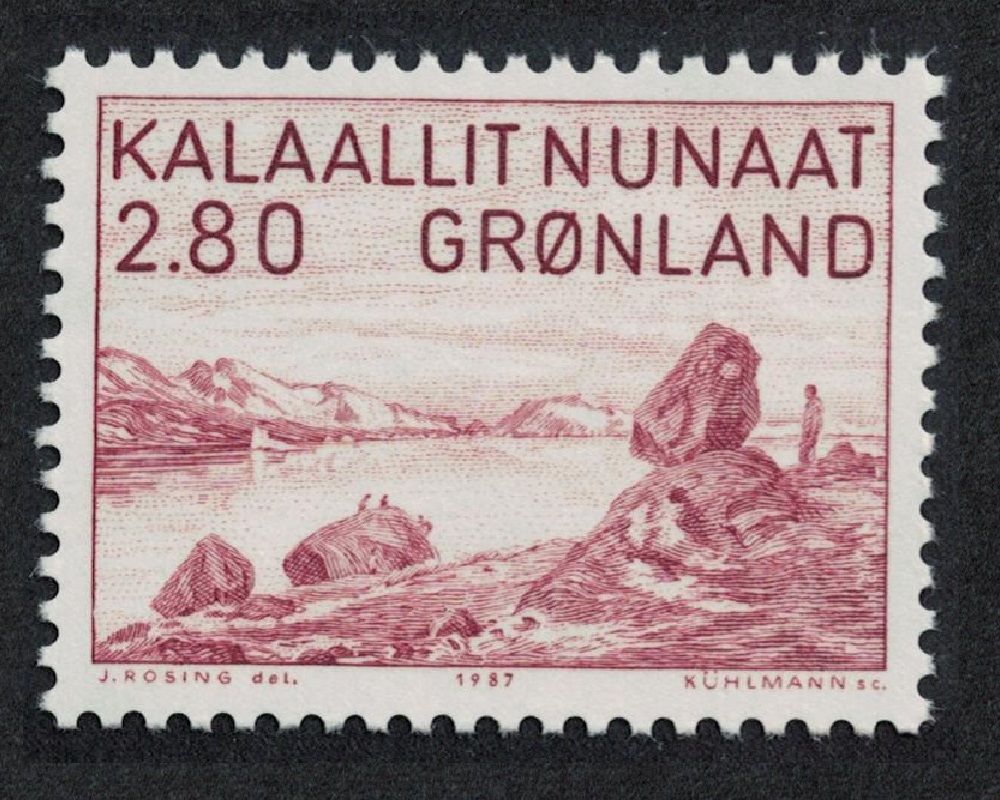 Greenland &#39;Ammassalik Fjord&#39; Painting by Peter Rosing 1987 MNH SG#170