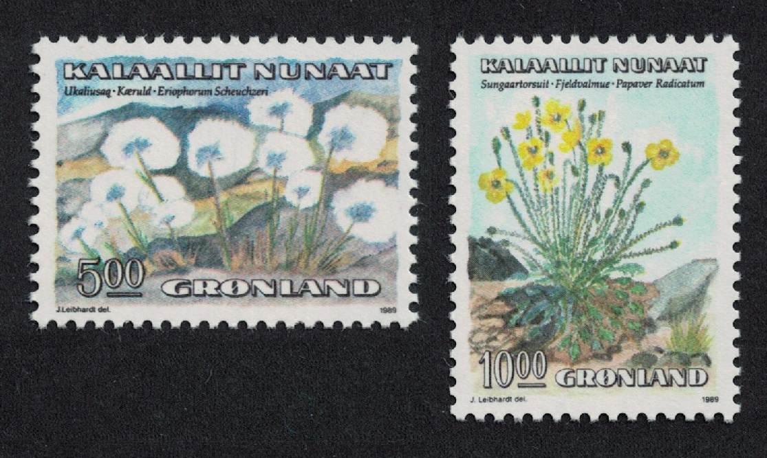 Greenland Flowers 2v 5Kr + 10Kr 1989 MNH SG#199+203 MI#197-198 Sc#191+196