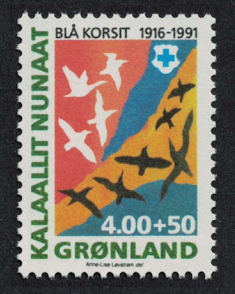 Greenland Birds Blue Cross health education organisation 1991 MNH SG#238