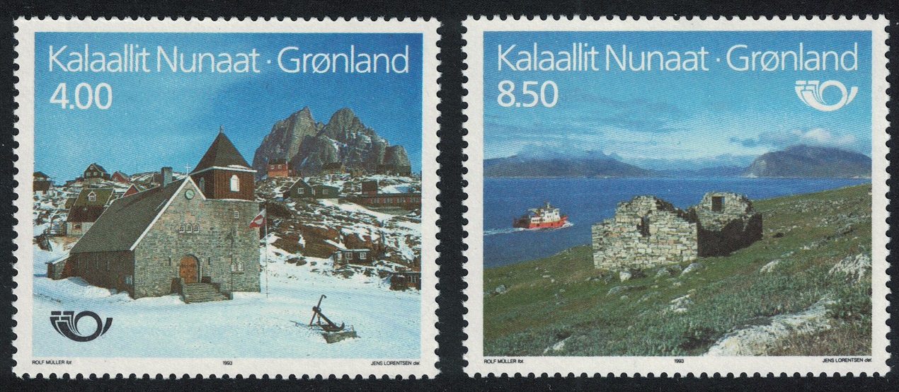 Greenland Nordic Countries Postal Co-operation Churches 2v 1993 MNH SG#250-251 MI#234-235 Sc#259-260