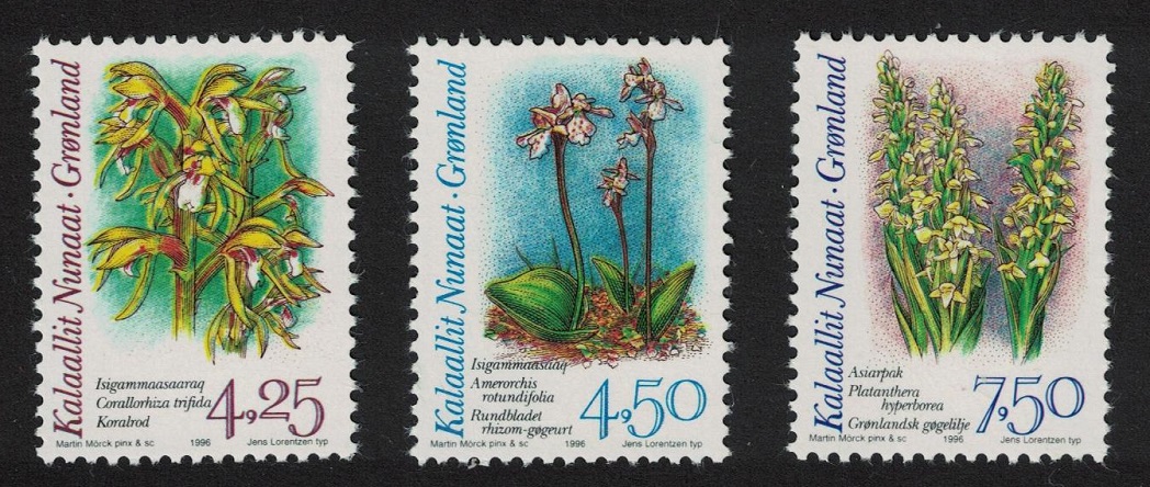 Greenland Arctic Orchids Flowers 3v 1996 MNH SG#293-295