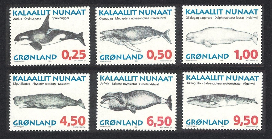 Greenland Whales 6v 1996 MNH SG#296-301 Sc#303-308