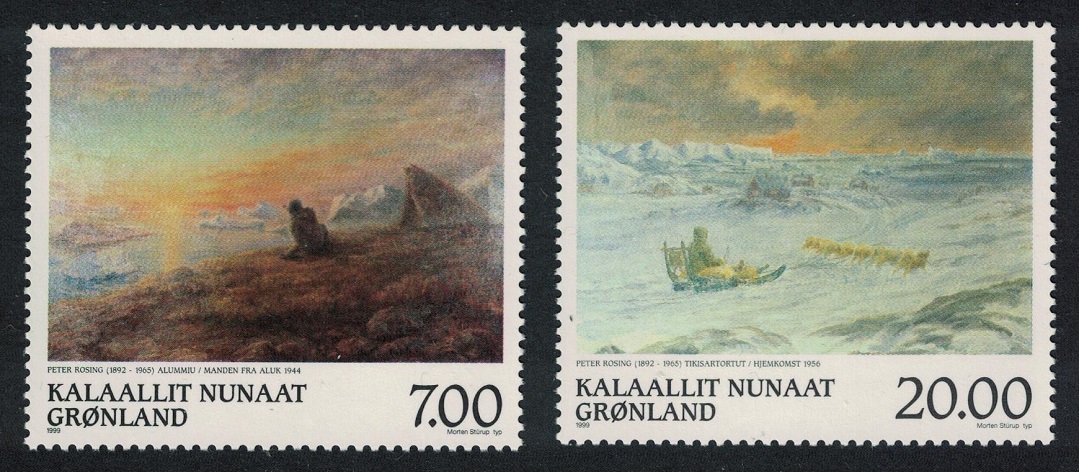 Greenland Paintings by Peter Rosing 2v 1999 MNH SG#353-354